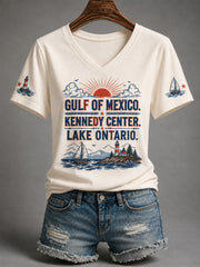 Women's FDT Gulf Of Mexico Kennedy Center Lake Ontario V-Neck Tee