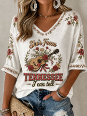 Women's 'She's From Tennessee I Can Tell' Printed Casual T-Shirt