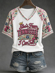 Women's 'She's From Tennessee I Can Tell' Printed Casual T-Shirt