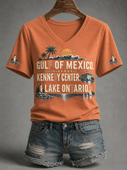 Women's FDT Gulf Of Mexico Kennedy Center Lake Ontario V-Neck Tee