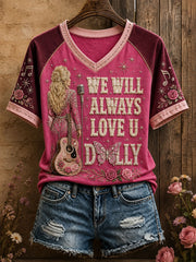 Women's Country Music Lover We Will Always Love U Printed T-shirt