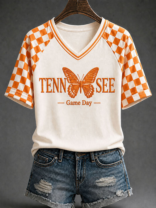 Women's Tennessee Football Game Day Casual Printed T-shirt1