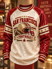 Men's San Francisco Football Lover Printed Crew Neck Sweatshirt
