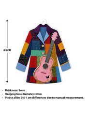 Colorful jacket and pink guitar country music hanging ornament