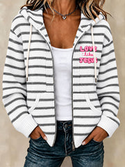Women's Christian Jesus Stripe Knitted Coat