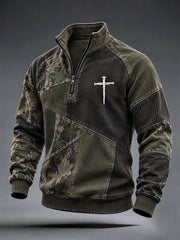 Men's Patchwork Art Cross Sweatshirt