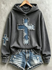 Women's Christian Art Cross Hoodie