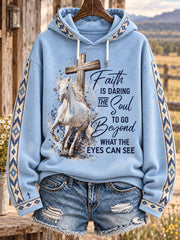 Women's Western Faith Lover Printed Hoodie