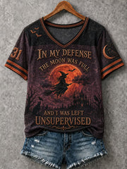 Women's Halloween Witch Art Short Sleeve T-shirt