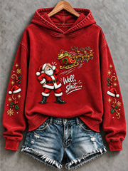 Women's  Funny Christmas Santa Claus Print Casual Regular Sweatshirt