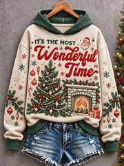 Women's Merry Christmas Art Printed Hoodie