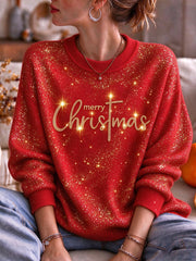 Women's Merry Christmas Cross Art Sweater