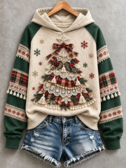 Women's Christmas Tree Patchwork Art Hoodie