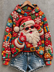 Women's Christmas Santa Printed Hoodie