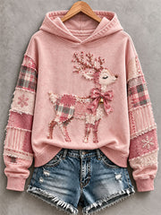 Women's Cute Pink Elk Hoodie