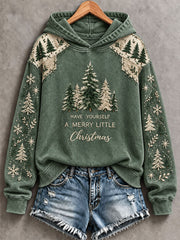 Women's 'Have Yourself a Merry Little Christmas' Print Casual Hoodie