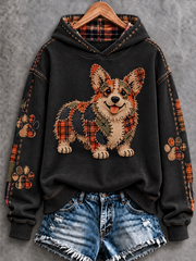 Women's Patchwork-style Dog print Regular Sweatshirt