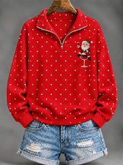 Women's Christmas Plaid Print Hoodie